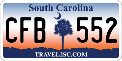 SC license plate CFB552