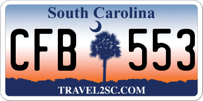 SC license plate CFB553