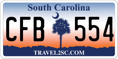 SC license plate CFB554