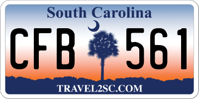 SC license plate CFB561