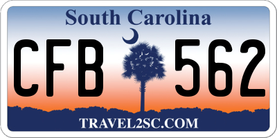 SC license plate CFB562