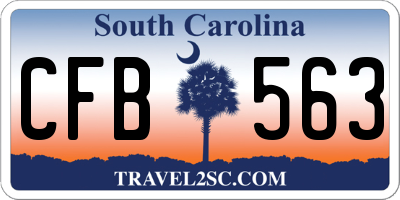 SC license plate CFB563