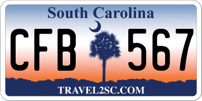 SC license plate CFB567