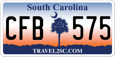 SC license plate CFB575