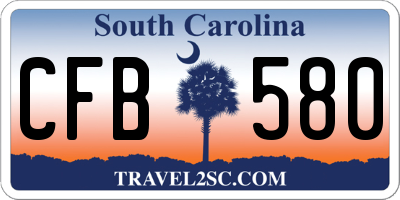 SC license plate CFB580