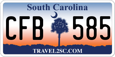 SC license plate CFB585