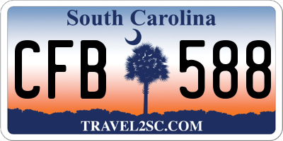 SC license plate CFB588