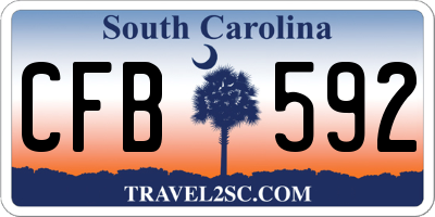 SC license plate CFB592