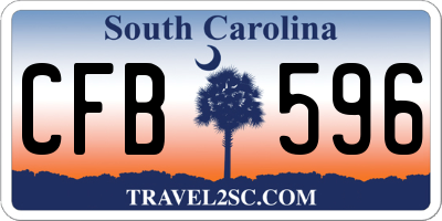 SC license plate CFB596