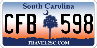 SC license plate CFB598
