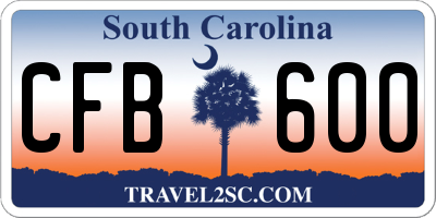 SC license plate CFB600