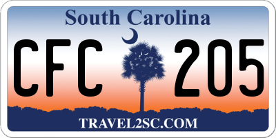 SC license plate CFC205
