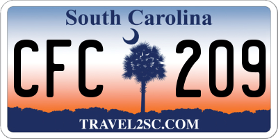 SC license plate CFC209