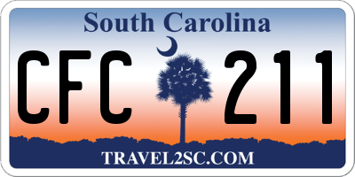 SC license plate CFC211