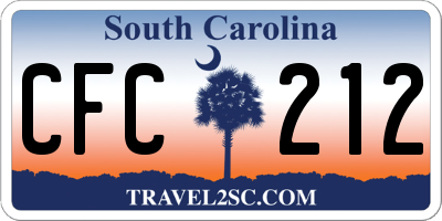 SC license plate CFC212
