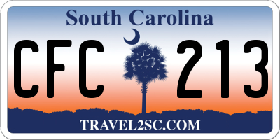 SC license plate CFC213