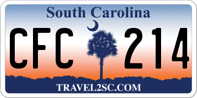 SC license plate CFC214