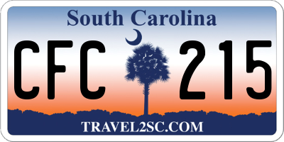 SC license plate CFC215