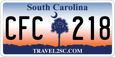 SC license plate CFC218