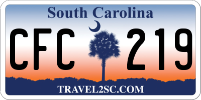 SC license plate CFC219