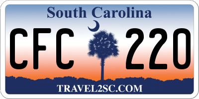 SC license plate CFC220