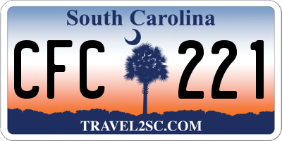 SC license plate CFC221