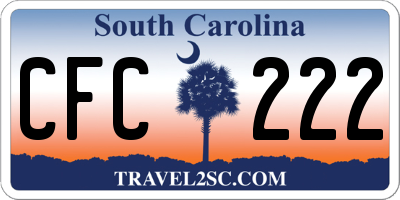 SC license plate CFC222