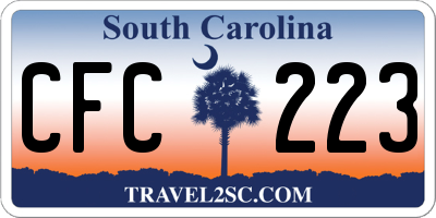 SC license plate CFC223