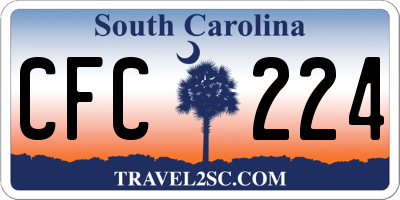 SC license plate CFC224