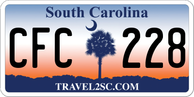SC license plate CFC228