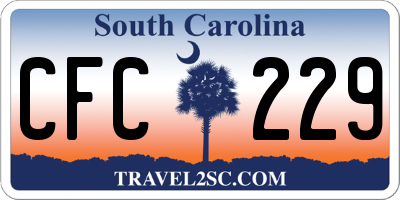 SC license plate CFC229