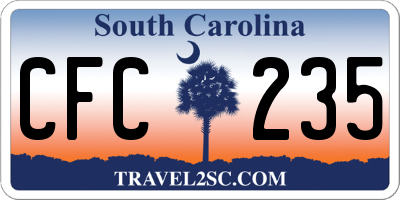 SC license plate CFC235