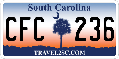 SC license plate CFC236