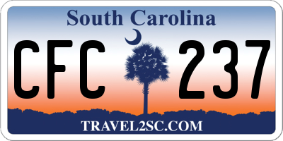 SC license plate CFC237