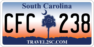 SC license plate CFC238