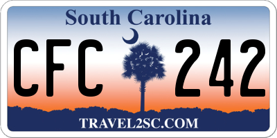 SC license plate CFC242