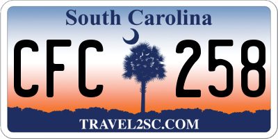 SC license plate CFC258