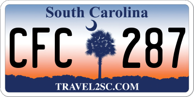 SC license plate CFC287
