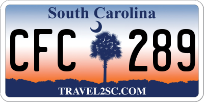 SC license plate CFC289