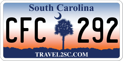 SC license plate CFC292