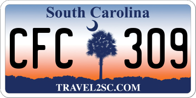SC license plate CFC309