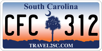 SC license plate CFC312