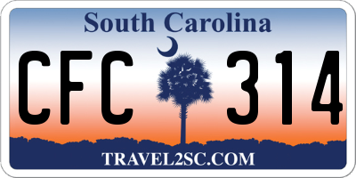 SC license plate CFC314