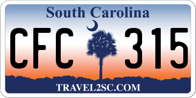 SC license plate CFC315