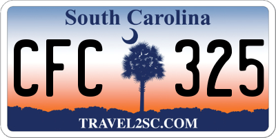 SC license plate CFC325