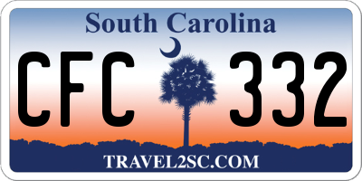 SC license plate CFC332