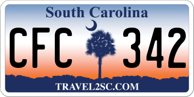 SC license plate CFC342