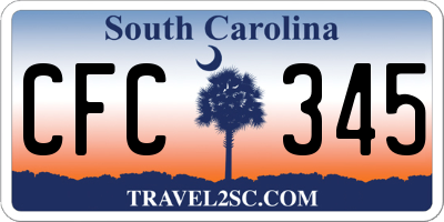 SC license plate CFC345