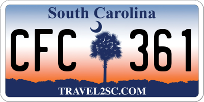 SC license plate CFC361