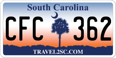 SC license plate CFC362